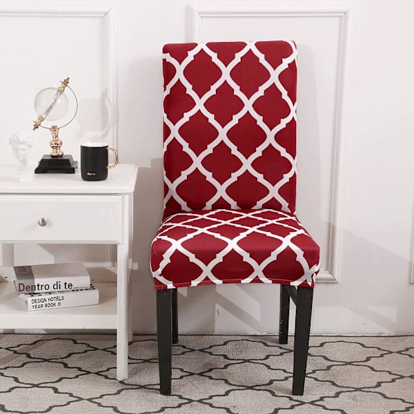Ruokailuhuoneen tuolinpäälliset, irrotettavat ja pestävät tuolin suojukset, 4 tai 6 kappaleen sarja red 4pcs