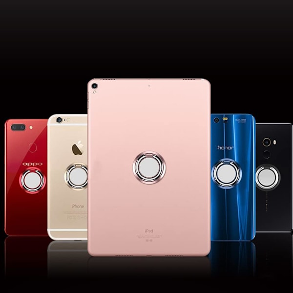 Mobiltelefon Ringhållare Ställ, 2 Stycken Magnetisk Telefon Ringhållare Fingerstöd 360° Rotation Klar Telefon Ringgrepp (Silver)