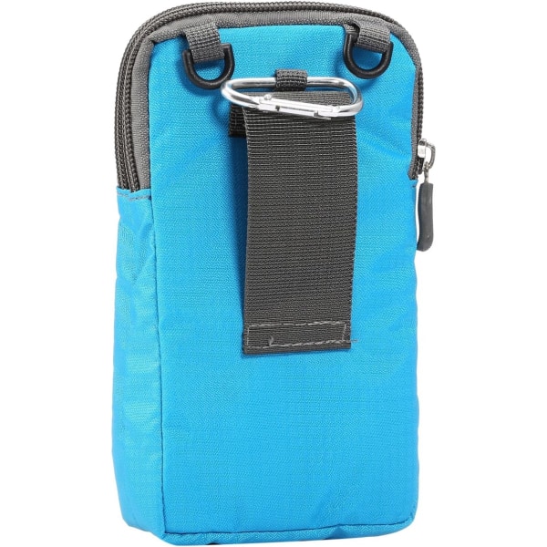 Mobiltelefon midjebältesväska, Crossbody mobiltelefonväska, axelremsväska i nylon för utomhusbruk, med karbinhake med bältesögla sky blue 10*18*3.5 CM