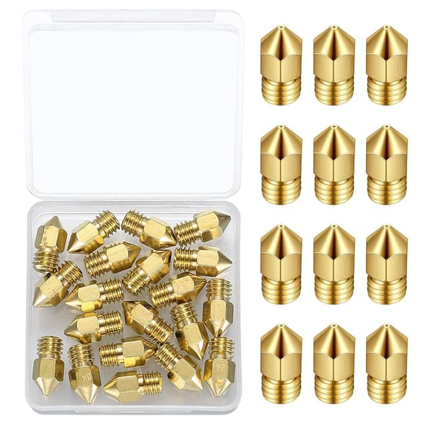 20 stk. 0,4 mm MK8 messingdyser til 3D-printerekstruder, printerdyser kompatible med Creality Ender 3/Ender 3 V2 osv.