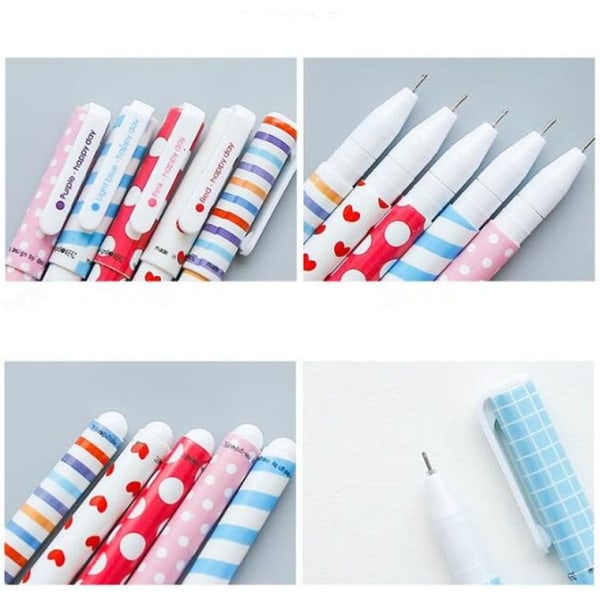 10 stk. søde farvepenne til kvinder Toshine farverige gelpenne flerfarvede penne til Bullet Journal-skrivning Roller Ball Fine Point-penne Multicolored A