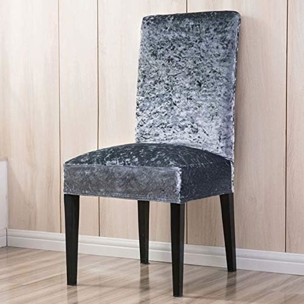 4 stk. tyk fløjlsstolbetræk spisebordsstolbetræk elastisk strækbar stolbetræk Dark Gray 4pcs