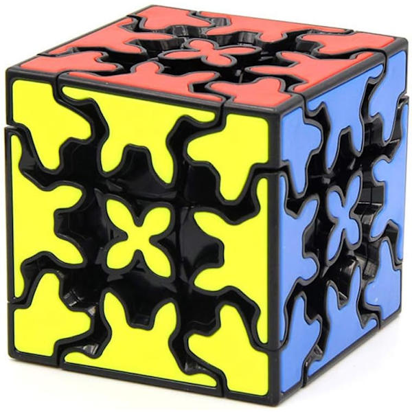 Gear Cube 3x3 Glat 3D Puzzle med Stativ (Sort)