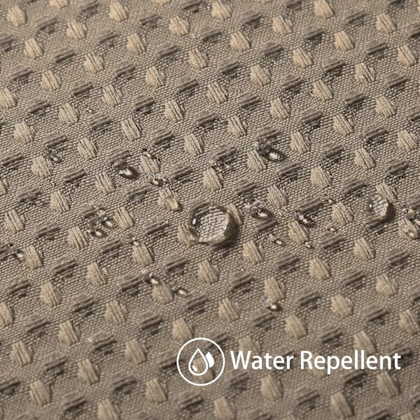 Waffle-kuvioinen suihkuverho, suihkuverhon renkaat ja kylpyammeen verhosetti Khaki 1*1.8m