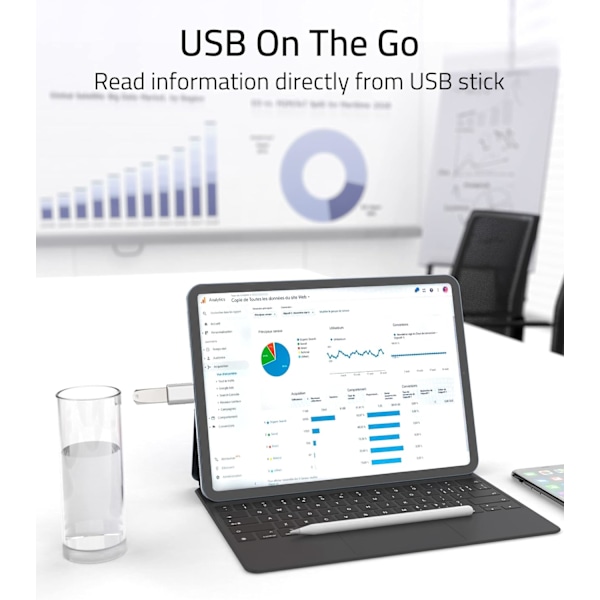 USB C til USB Adapter (2 stk.), USB-C Han til USB3.0 Hun Adapter Kompatibel med MacBook Pro efter 2016, MacBook Air efter 2018 Silver
