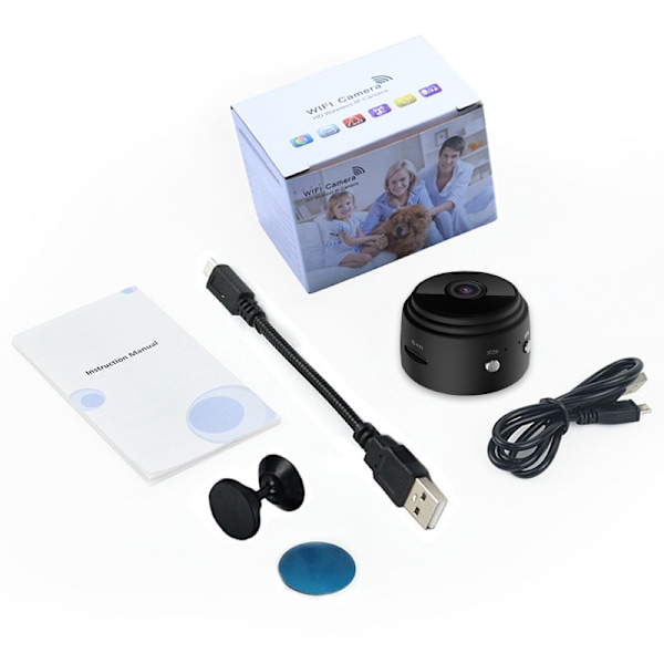 2x Trådløst udendørs kamera, fuglekasse med 720p kamera natversion Wifi kamera, sort