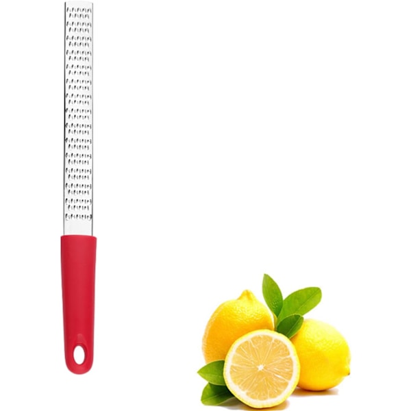 Rustfrit stål rivejern, citronskallerivejern, oste rivejern, frugt og grøntsags rivejern værktøj Red