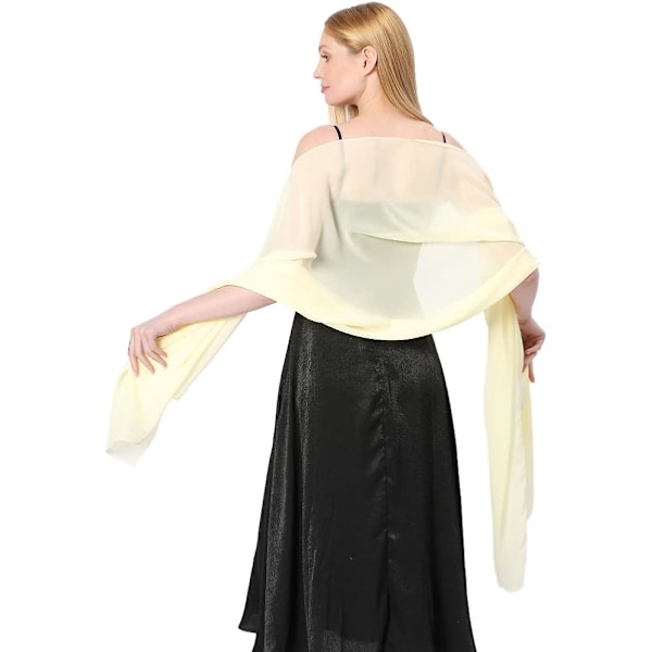 Ladiery Chiffong Sjal och Wraps för Aftonklänningar, Mjuk Scarf Bean paste powder