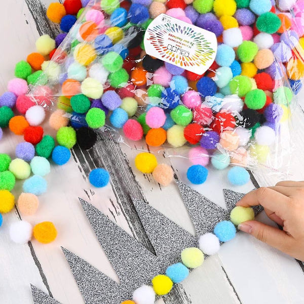 300 stycken 1 tum blandade pompombollar i flera färger för pyssel och hantverk Multicolor 1 Inch