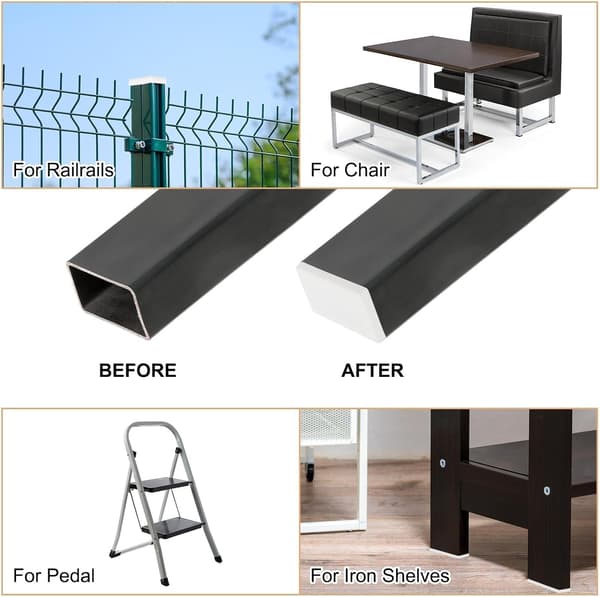 16 st rektangulära plaströrändlock, insatspluggar för stolsben, möbler och metallrör 40 x 30 mm (1,6 x 1,2 tum) vit