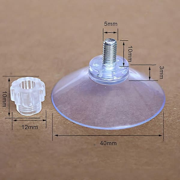Sugpropp ? 40mm, 8 st Sugproppar M5 Gängor Rostfritt Stål, Sugproppar med Räfflad Mutter Klar för Bilfönster