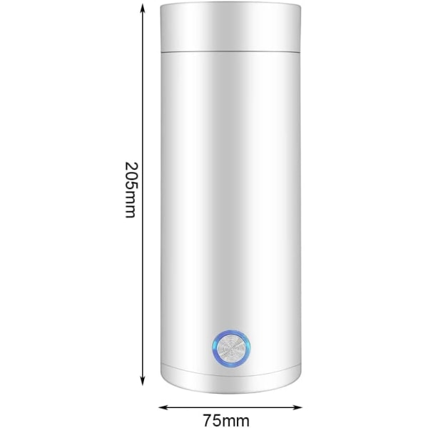 400 ml minikjele og minitermos, bærbar elektrisk reisekjele, 4 minutters rask koking, 3 i 1 med 304 rustfritt stålfor
