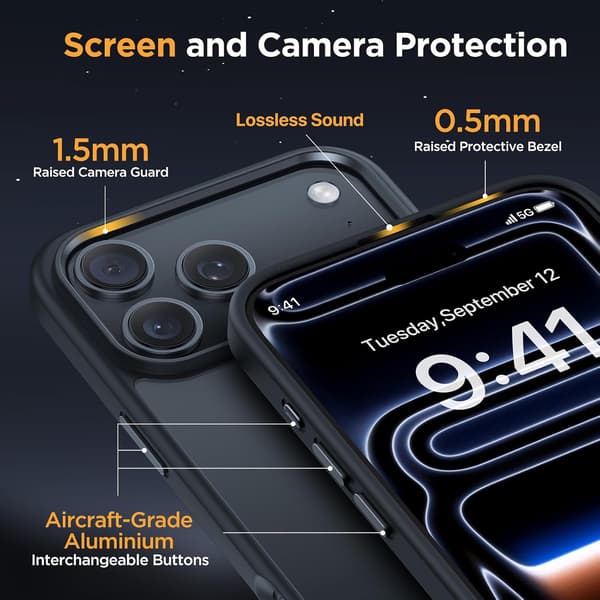 iPhone 18 Pro Magnetisk Telefondeksel, Kompatibel med MagSafe Trådløs Lading