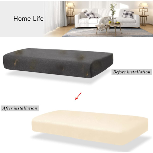 Fløyel putetrekk Sofa pute møbelbeskytter trekk Sofa setetrekk for sofa 3 seter Fløyel putetrekk for stol (Elfenbenhvit)