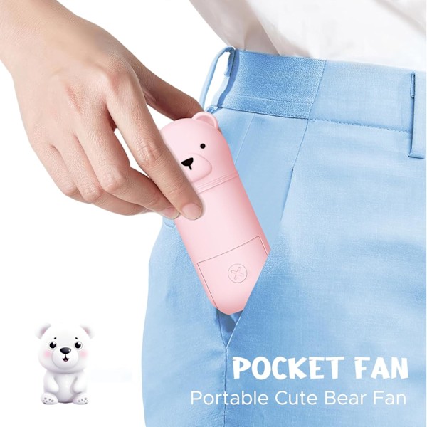 Kannettava kädessä pidettävä tuuletin, mini käsituuletin vesisuihkeella, kokoontaitettava tuuletin USB-ladattavalla akulla, taskukokoinen tuuletin 3 nopeudella Pink