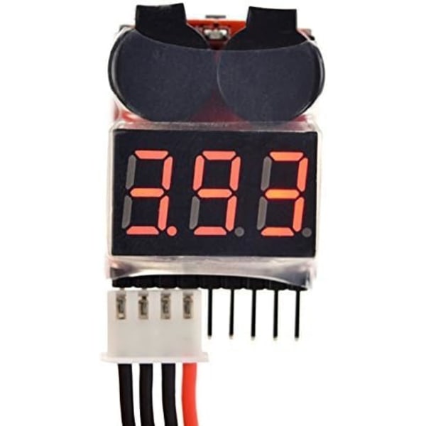 RC 1-8s Lipo Batteritest Monitor Buzzer Lågspänningslarm Spänningskontroll med LED-indikator för Lipo Life LiMn Li-ION Batteri (2PCS)