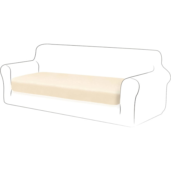 Fløyel putetrekk Sofa pute møbelbeskytter trekk Sofa setetrekk for sofa 3 seter Fløyel putetrekk for stol (Elfenbenhvit)