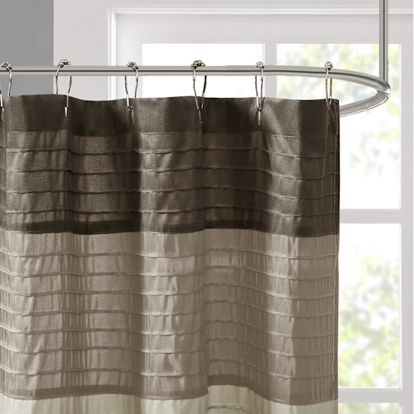 Bruseforhæng i kunst silke, stribet moderne mikrofiber badeforhæng, 180CM*180CM style 7