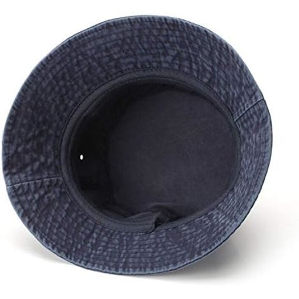 Vintage-tyylinen puuvillainen ämpärihattu, pestu, ulkoiluun, kalastukseen, aurinkohattu Navy