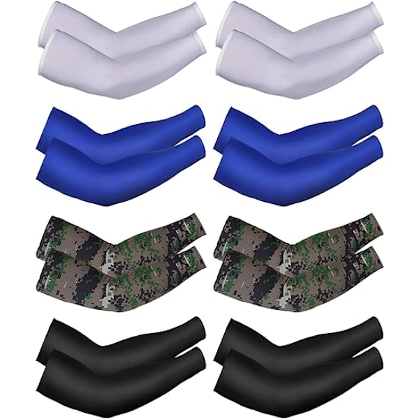 8 paria unisex UV-suojattuja viilentäviä hihoja, jääsilkkiä