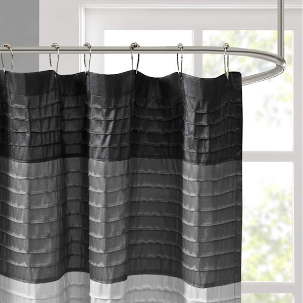 Bruseforhæng i kunstig silke, stribet, moderne mikrofiber badeforhæng, 180CM*180CM style 3