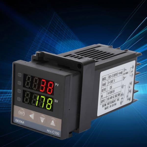 REX-C100 PID Temperaturregulator, Digital Termostat Kit AC110V-240V, 0℃-1300℃, LED Digital Regulator med Alarm