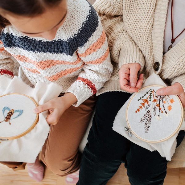 12 stk 5 tommers broderirammer bambus sirkel korssting ramme ring for broderi, kunst håndverk praktisk sying og juledekorasjon