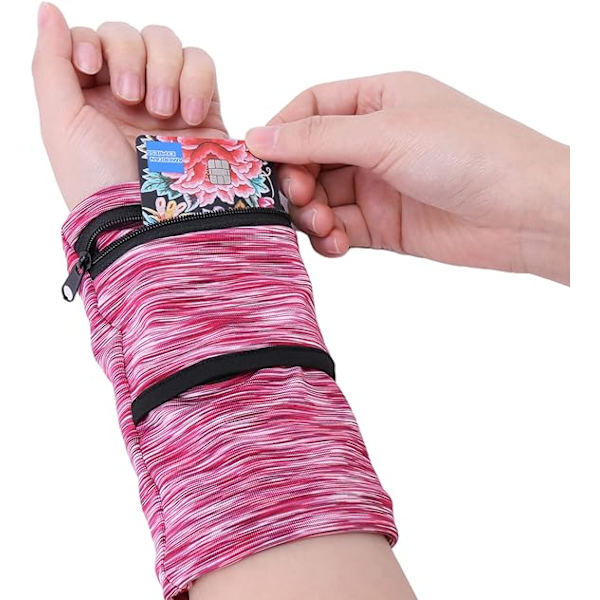 Armbandsficka, fickplånbok med blixtlås för löpning, promenader, vandring