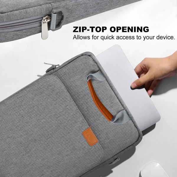 13 tommers Laptop-etui med skulderstropp og håndtak, datamaskinveske bæretaske for 13,3 Apple Macbook Air, Mac Pro med polstring