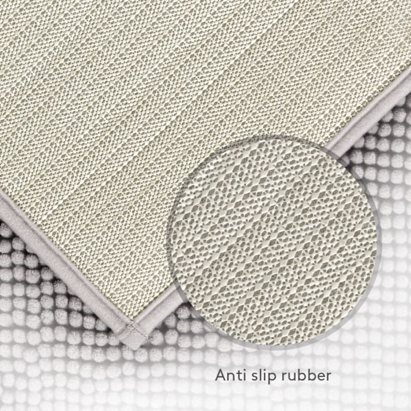 Skridsikker 61 × 43 cm Chenille Bademåtte, Let at Rengøre Badeværelsesmåtter, Blød Brusemåtte, Grå