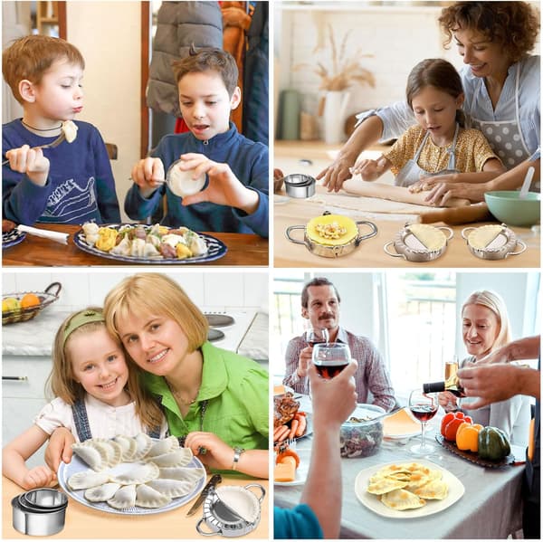 7-delt Pastadeigvals, Raviolimaskin, Ravioliform, Dumplingform, Kjøkkenutstyr i rustfritt stål