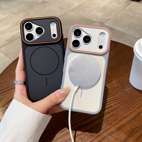 iPhone 18 Pro Max Tvåfärgat Magnetiskt Mobilskal, Kontrastfärgat Skyddsfodral med Stort Kamerafönster