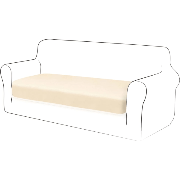 Sammetskuddfodral Soffa Kuddfodral Möbelskyddsfodral Soffa Säte Överdrag för Soffa 2 Sits Sammetskuddfodral för Stol (Elfenbensvit)