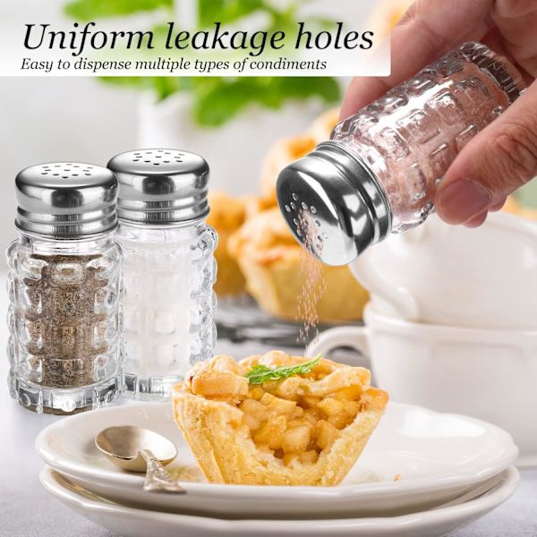 Glass Salt og Peber Shaker Sæt, Cylindrisk Salt Shaker Sæt