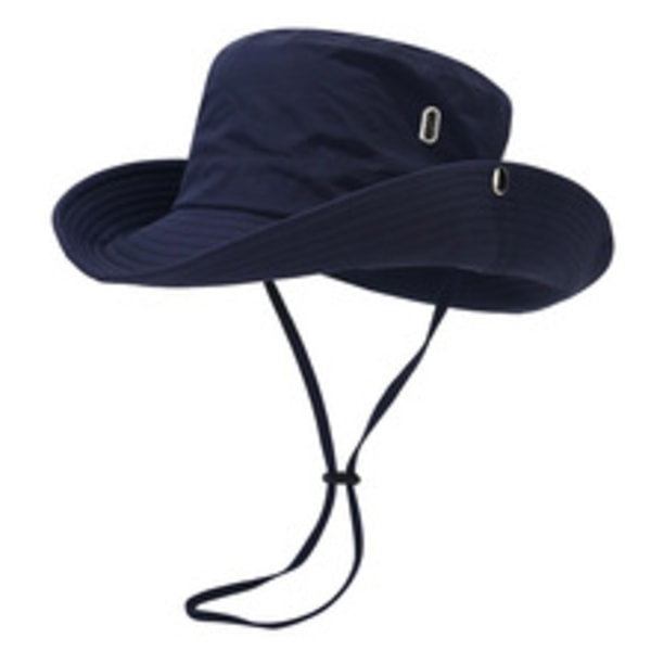 Fiskarhatt för Män och Kvinnor Andningsbar Fiskehatt Solhatt med Hakrem UV-skydd Sommar för Utomhus Klättring Camping Navy blue