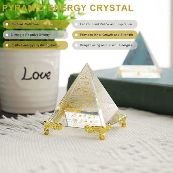Kristallpyramid Prisma Pappersvikt Positiv Energi Ornament Glas