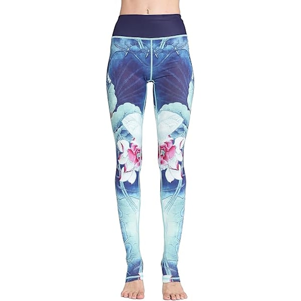 Dame Yoga Bukser Lange Sports Leggings Løpetights Høy Midje Stretch Treningsbukser Style 2 M