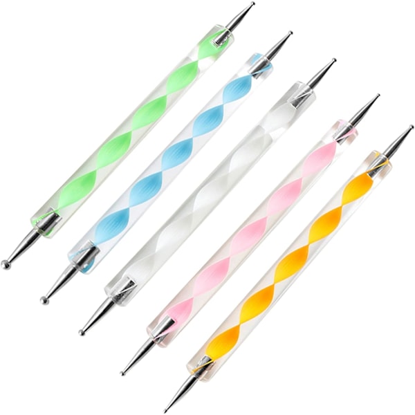 Neglekunst Dotting Værktøjer, Negle Skulptur Pen Dobbelt Hoved, 5 Stykker Neglekunst Maleri Dotting Børste Værktøjer til Negledesign