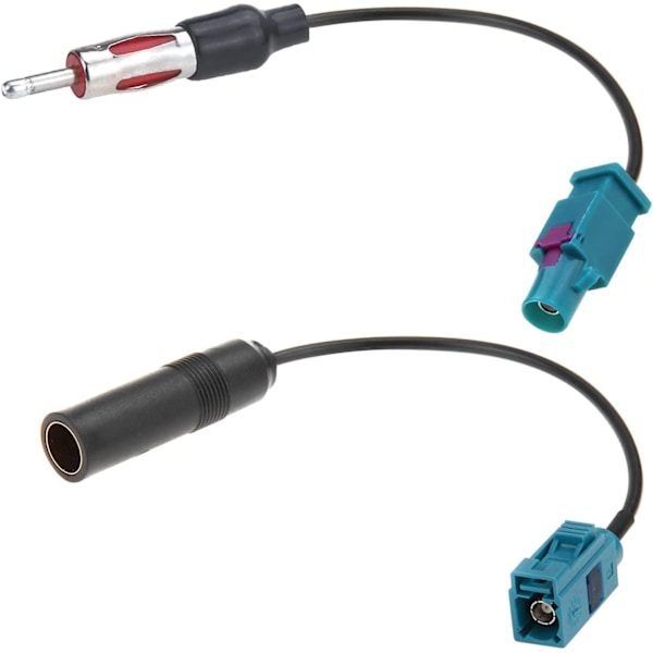 2 stk Universal Bil Stereo FM AM Radio Antennekabel - Fakra Z Hann til Hunn til DIN Plugg Adapterkabel for Bil Audio CD Media Player
