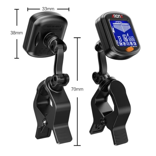 Gitarrstämapparat, Clip-on-stämapparat för Gitarr Bas Ukulele Violin Viola Banjo Mandolin, Kromatisk Stämapparat med 360° LCD-Skärm