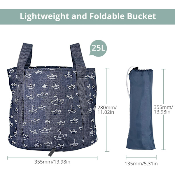 Hopfällbart fotbad 25L