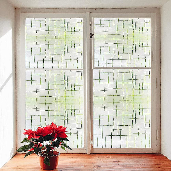 Ikkunan yksityisyyttä suojaava kalvo, himmeä lasikalvo, liimaton lasioven kalvo, staattinen tarttuvuus, auringonvaloa estävä, liimaamaton ikkunatarra style 2 60*100CM