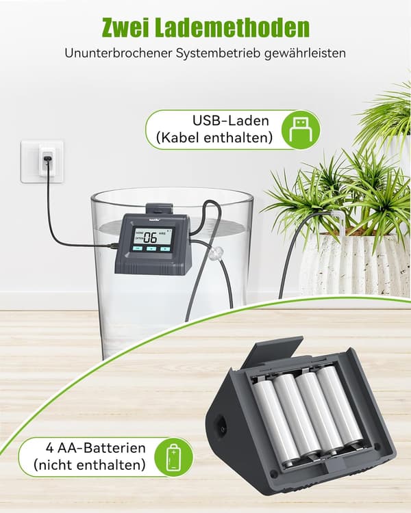 Automatisk droppbevattning, justerbart vattenflöde, automatiskt bevattningssystem stöder upp till 10 krukor