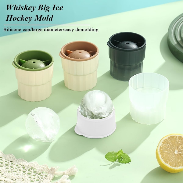 Isbollsformar 4-pack, Isbitsform för att göra stora isbollar 6cm, Lätt att fylla med vatten, mjölk, frukt, choklad, Lätt att lossa