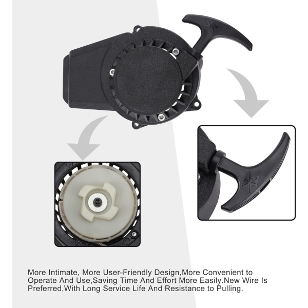 Aluminium Startpedal og Dele Sort Nem Træknitte Udskiftning til 47CC 49cc 2-takts Gearspænde Lommecykel Dirt Bike