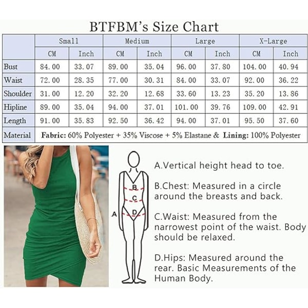 Avslappet sommerkjole for kvinner med rund hals, rynket, ermeløs tanktopp, bodycon-skjorte, korte minikjoler Bright Green L