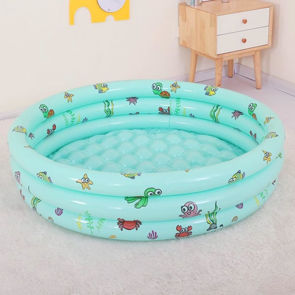 Oppustelig Paddling Pool, Sammenklappelig Oppustelig Swimmingpool, Bærbar Kæledyr Hund Badekar Indendørs Udendørs Vandleg Pool Oppustelig Børnepool (Grøn 150CM)