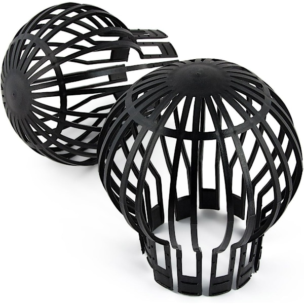 Set med 2 takrennebeskyttere - 11 cm - Svart