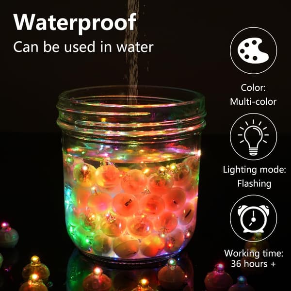 30 st mini LED-upplysta ballonger, runda blinkande partylampor