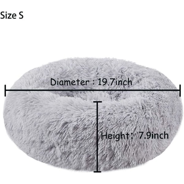 Mini Medium Sized Hund Katt Seng Selvoppvarming Høst Vinter Innendørs Snooze Sovende Koselig Kitty Teddy Kennel Light Grey 19.7”Dx7.9 H